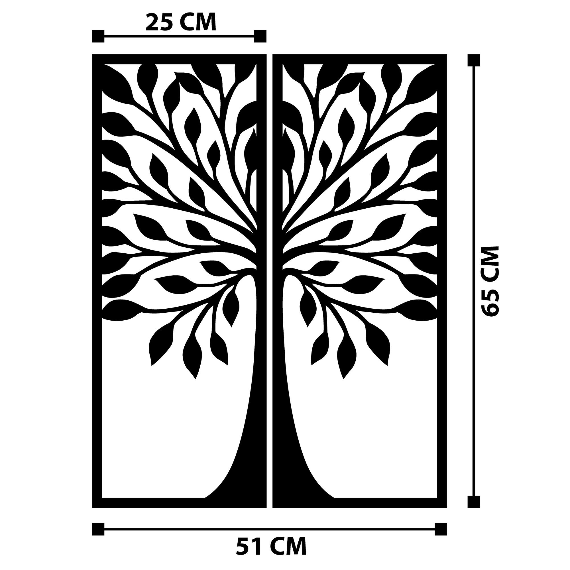 Efsane – Acessório Decorativo de Parede em Metal Preto (100% metal, 1,2 mm), 51 x 65 cm