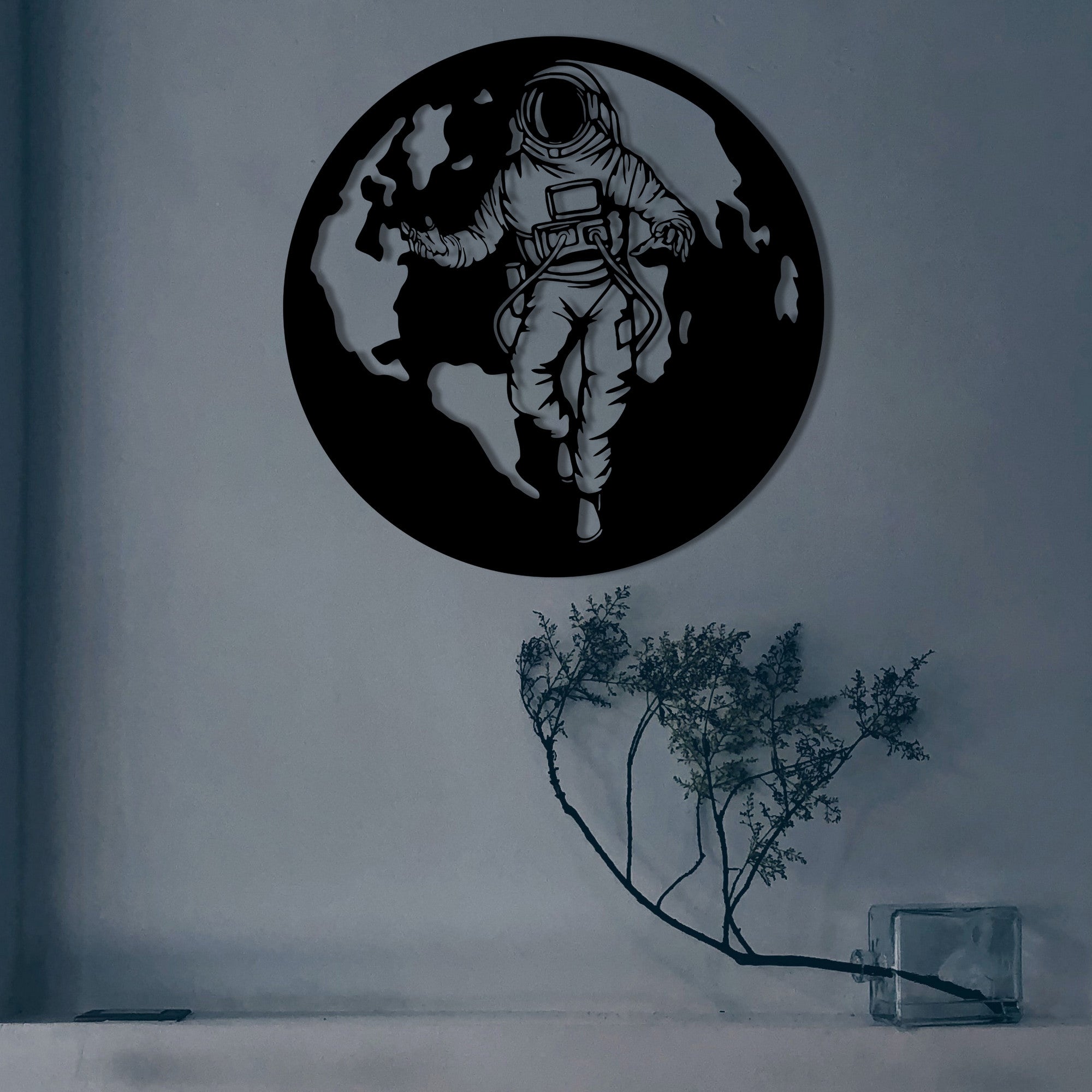 Asti — Acessório Decorativo de Parede em Metal 100%, Preto, 61x61 cm