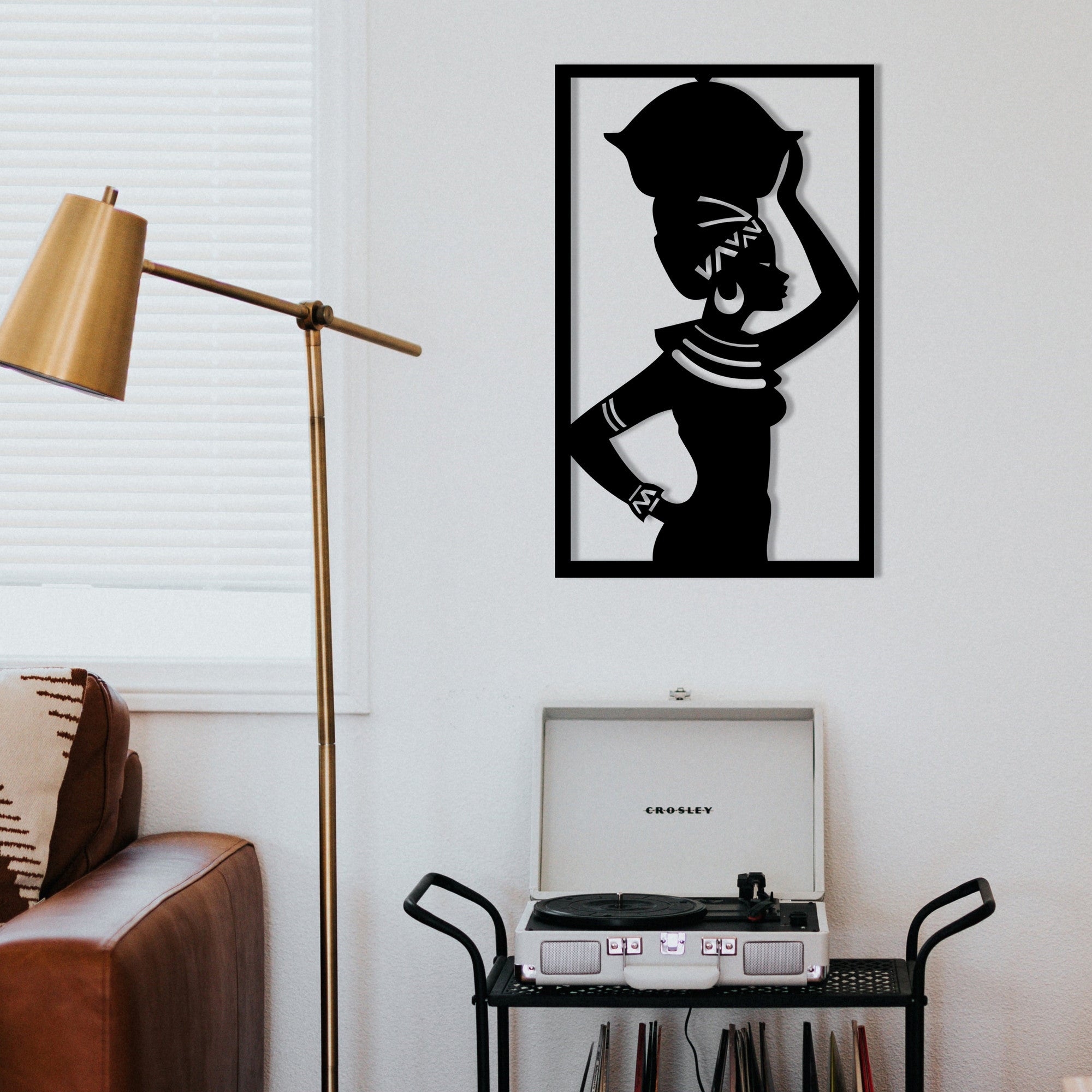 Adorno de Parede Africano em Metal – Preto, 35 x 56 cm, 100% metal (1,2 mm)