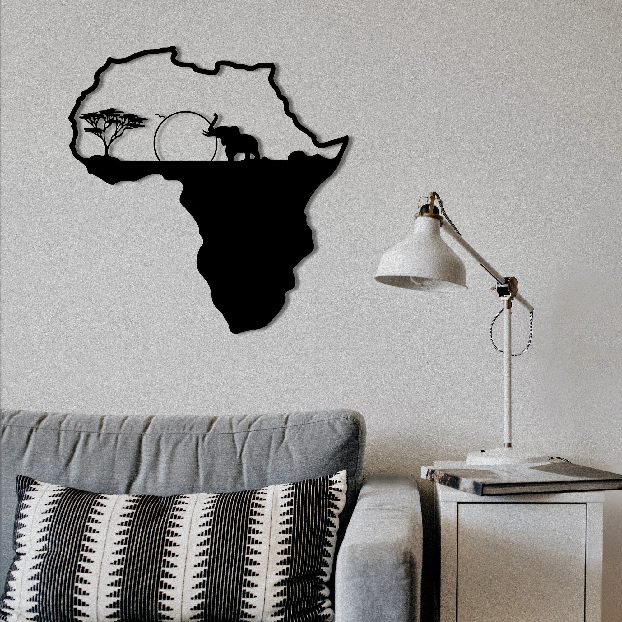 Acessório de parede decorativo de metal preto elegante, 55 x 57 cm | 100% metal, 1,2 mm de espessura | Perfeito para decoração moderna e arte de parede exclusiva