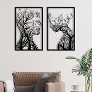 Acessório de parede decorativo de metal preto elegante, 86 x 63 cm | 100% metal, 1,2 mm de espessura | Perfeito para decoração moderna e arte de parede exclusiva