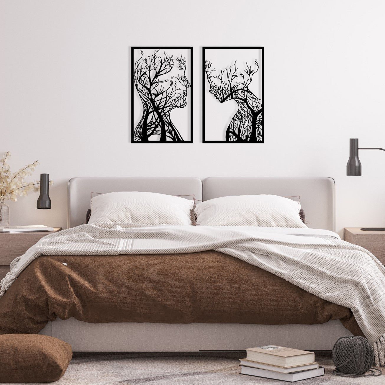 Acessório de parede decorativo de metal preto elegante, 86 x 63 cm | 100% metal, 1,2 mm de espessura | Perfeito para decoração moderna e arte de parede exclusiva
