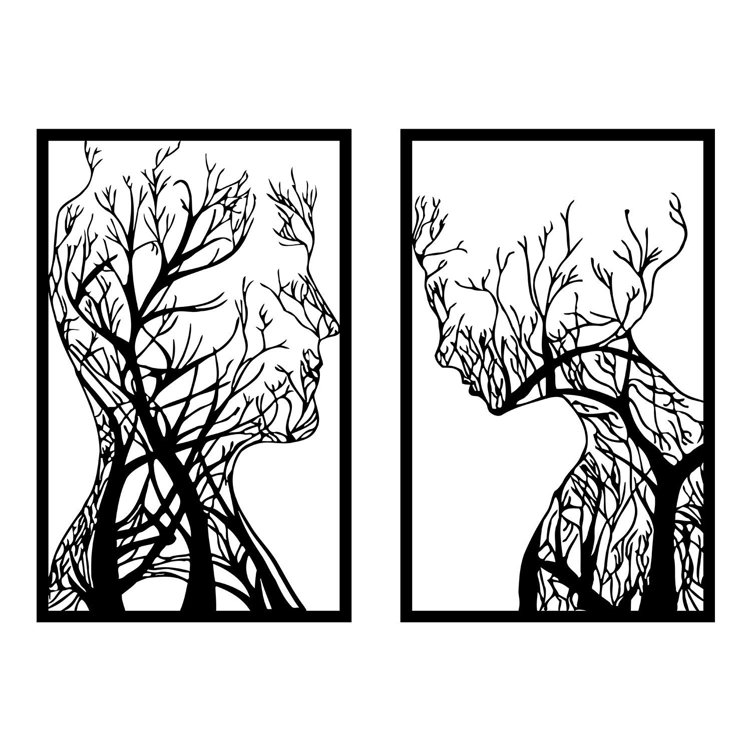 Acessório de parede decorativo de metal preto elegante, 86 x 63 cm | 100% metal, 1,2 mm de espessura | Perfeito para decoração moderna e arte de parede exclusiva