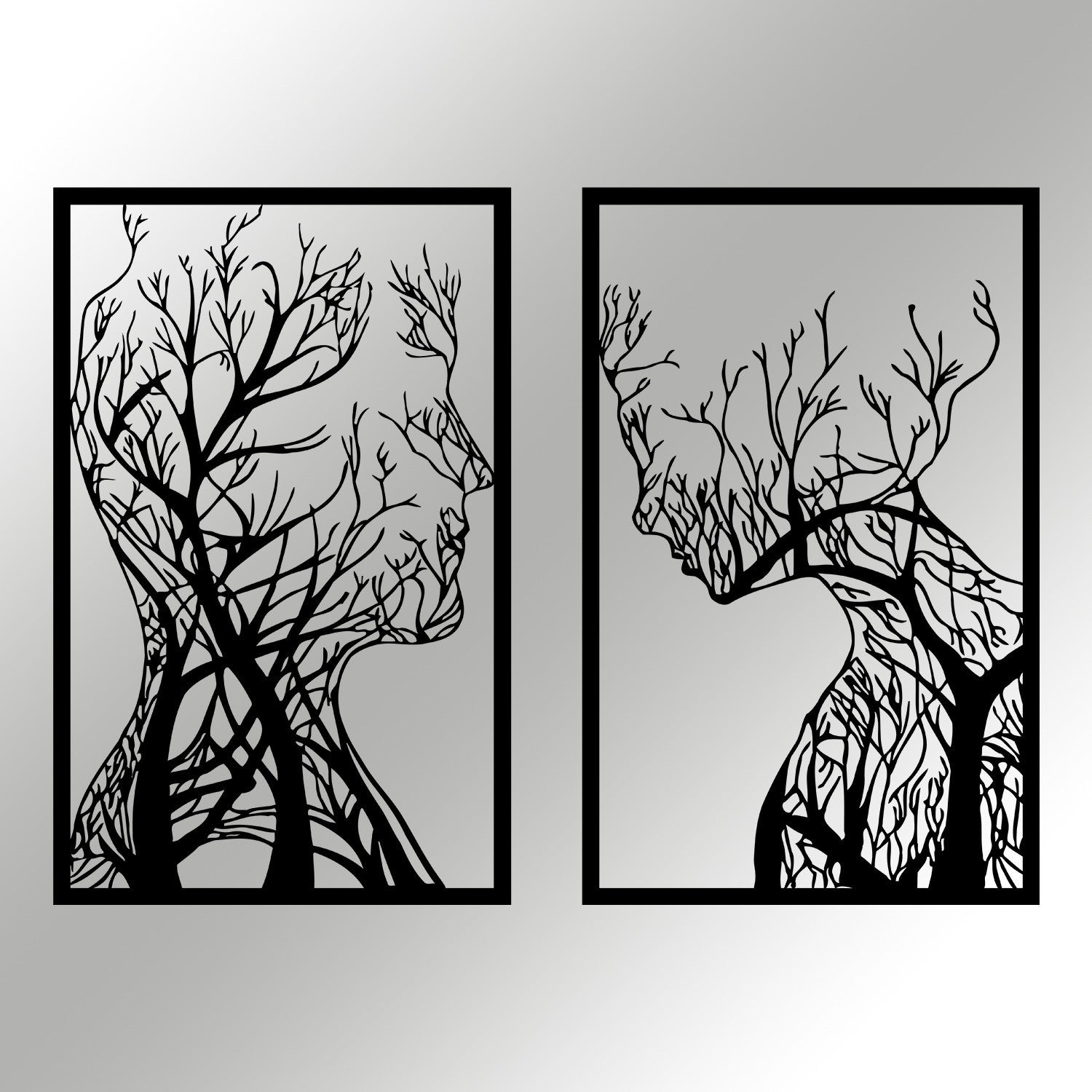 Acessório de parede decorativo de metal preto elegante, 86 x 63 cm | 100% metal, 1,2 mm de espessura | Perfeito para decoração moderna e arte de parede exclusiva