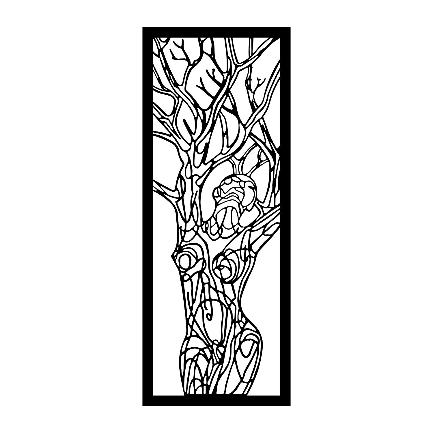 Vuslat Acessório Decorativo de Parede em Metal Preto, 20 x 51 cm, 1,2 mm