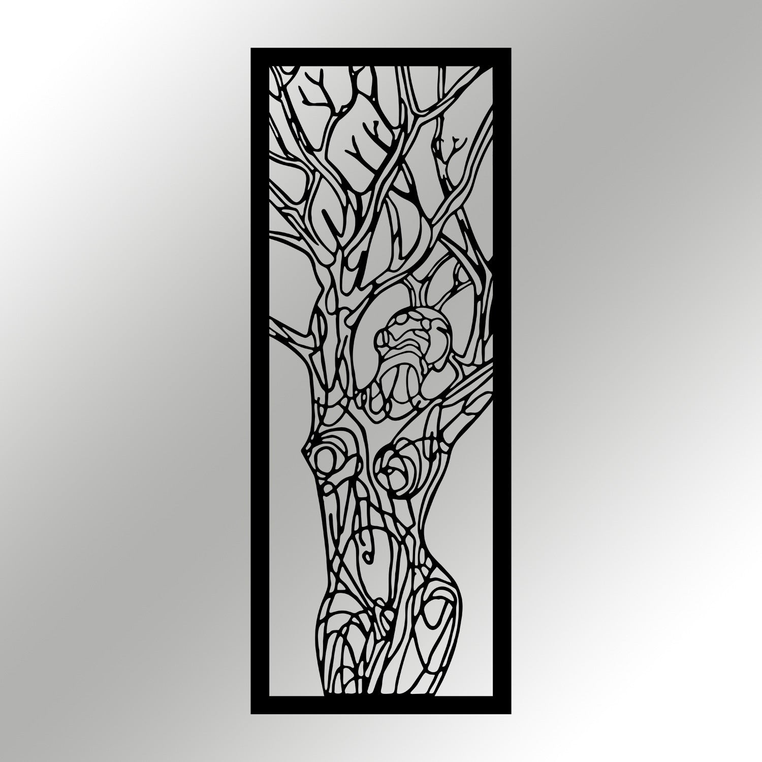 Vuslat Acessório Decorativo de Parede em Metal Preto, 20 x 51 cm, 1,2 mm