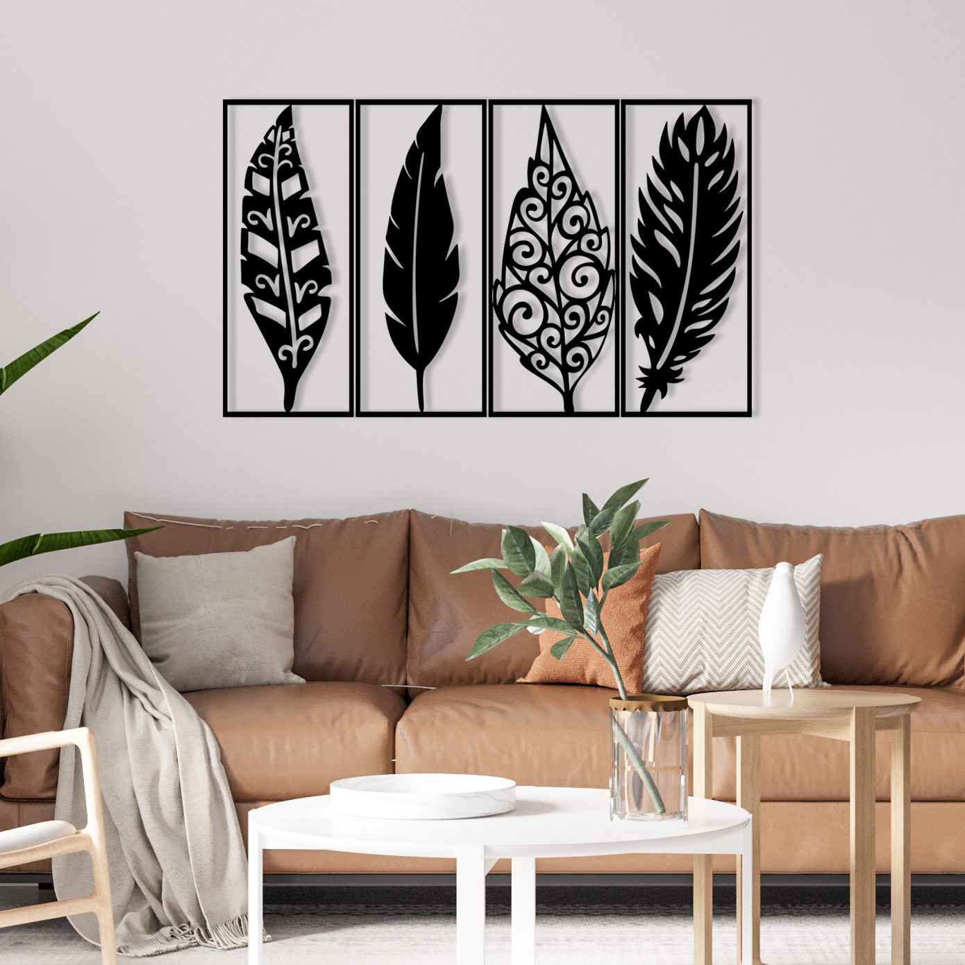 Safderun — Acessório Decorativo de Parede 100% Metal, Preto, 100 x 60 cm