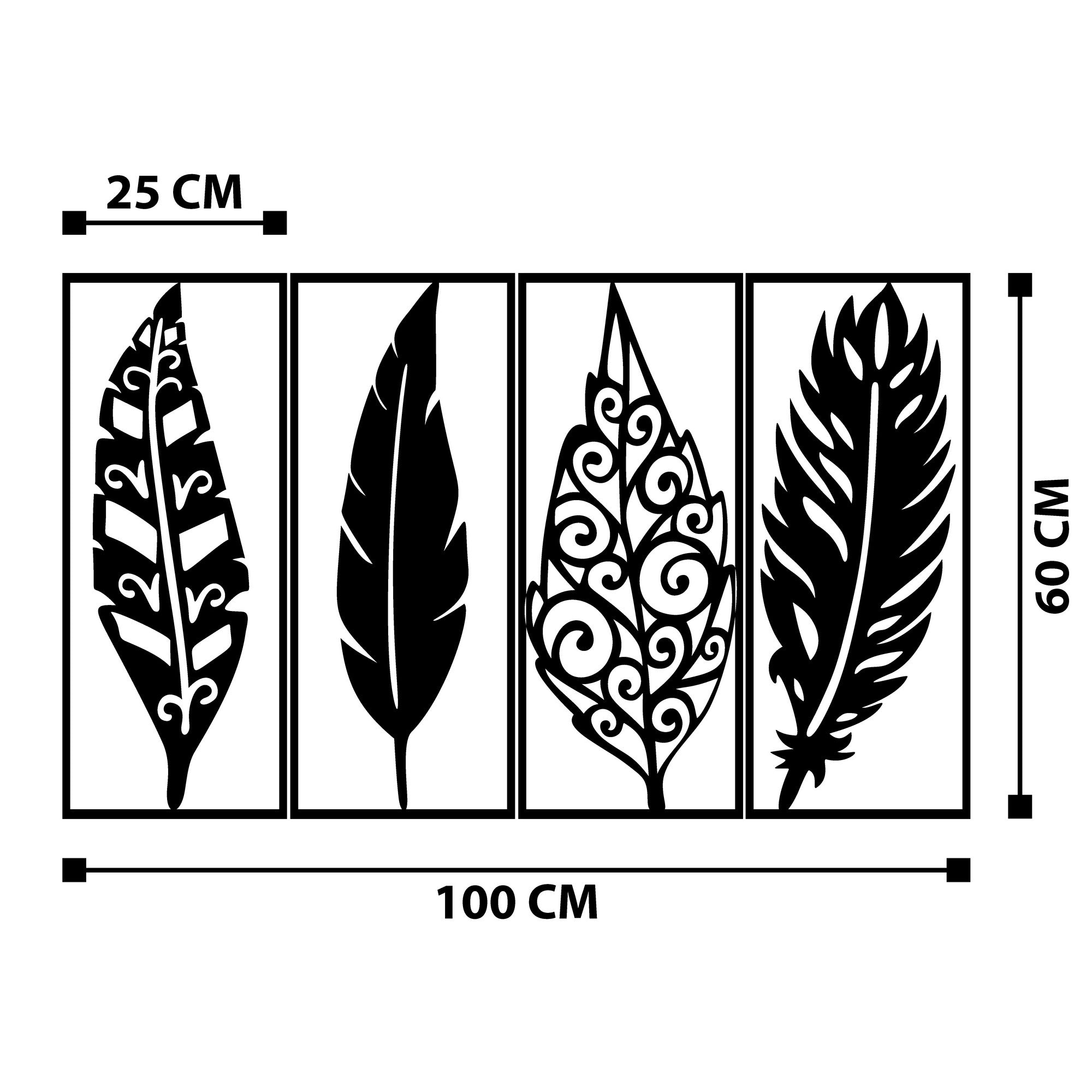 Safderun — Acessório Decorativo de Parede 100% Metal, Preto, 100 x 60 cm