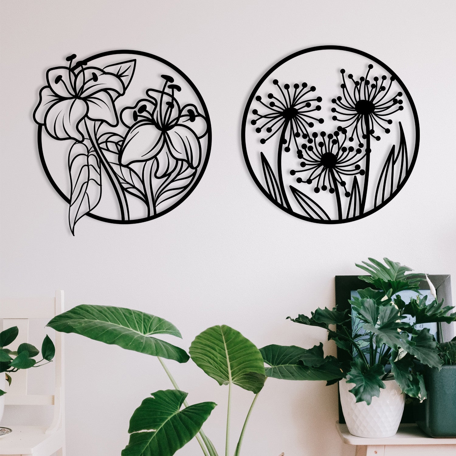 Acessório de parede decorativo de metal preto elegante, 100 x 50 cm | 100% metal, 1,2 mm de espessura | Perfeito para decoração moderna de casa e escritórios