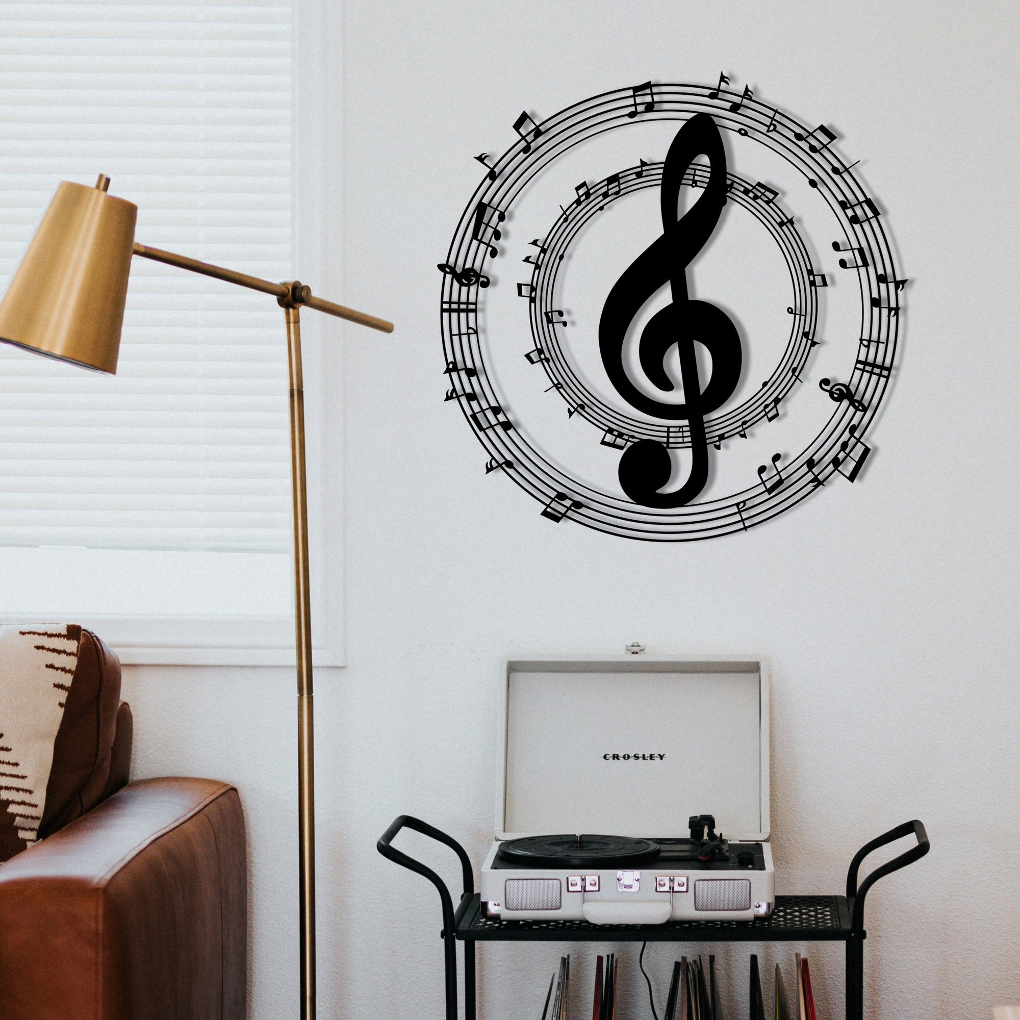Acessório de parede decorativo de metal preto elegante, 48 x 48 cm | 100% metal, 1,2 mm de espessura | Perfeito para decoração moderna e arte de parede exclusiva