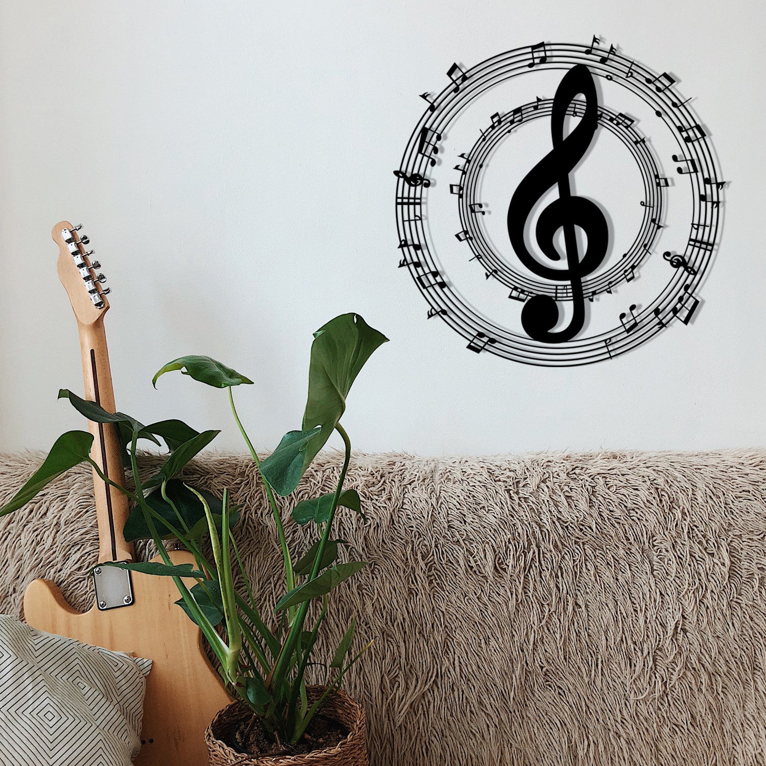 Acessório de parede decorativo de metal preto elegante, 48 x 48 cm | 100% metal, 1,2 mm de espessura | Perfeito para decoração moderna e arte de parede exclusiva
