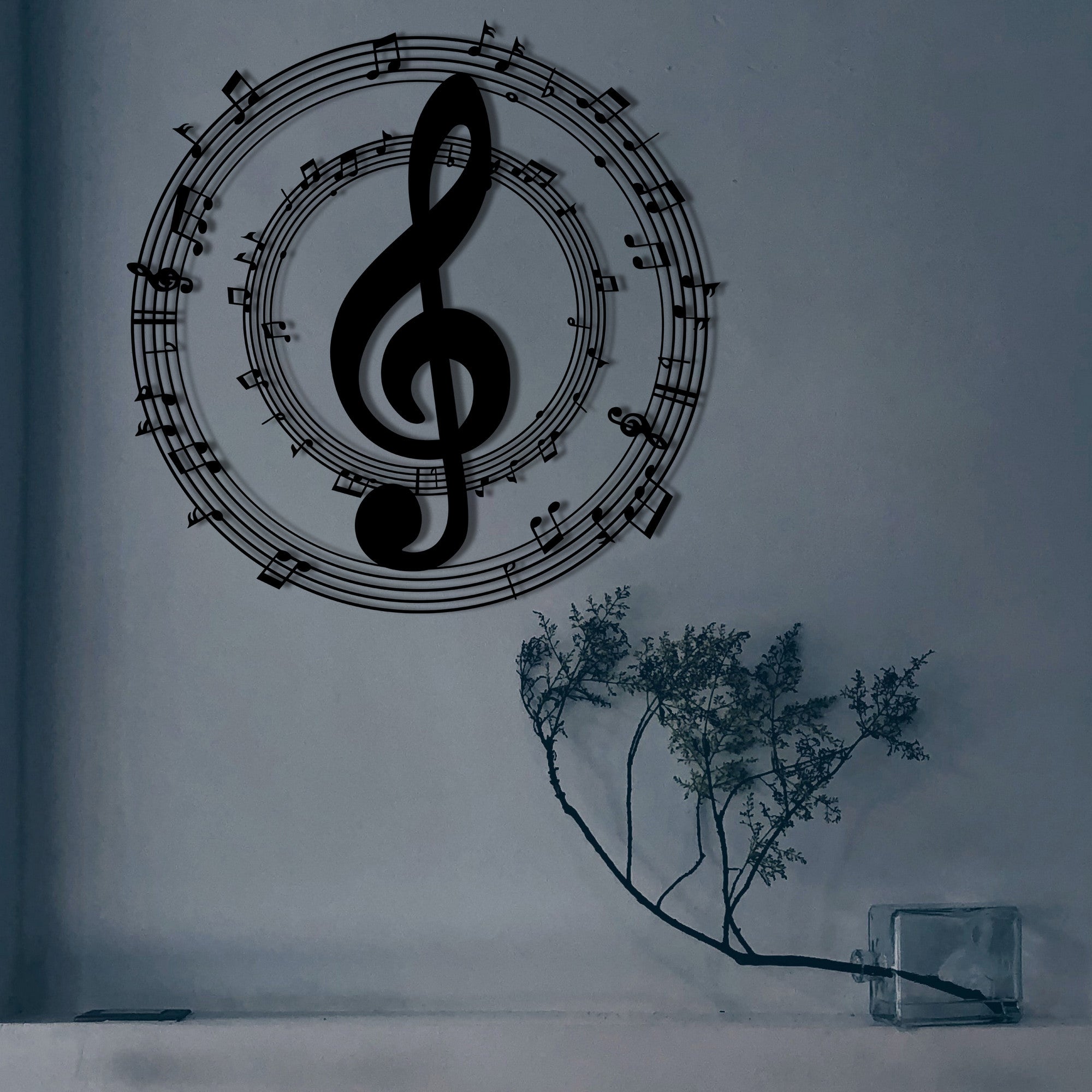 Acessório de parede decorativo de metal preto elegante, 48 x 48 cm | 100% metal, 1,2 mm de espessura | Perfeito para decoração moderna e arte de parede exclusiva