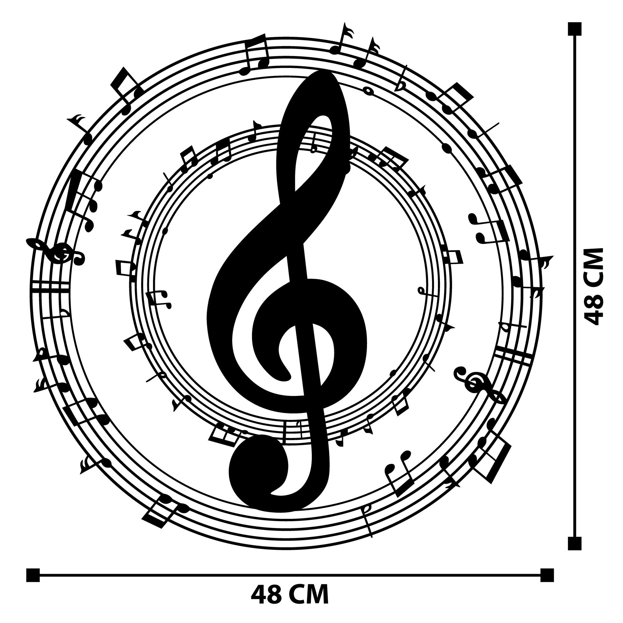 Acessório de parede decorativo de metal preto elegante, 48 x 48 cm | 100% metal, 1,2 mm de espessura | Perfeito para decoração moderna e arte de parede exclusiva