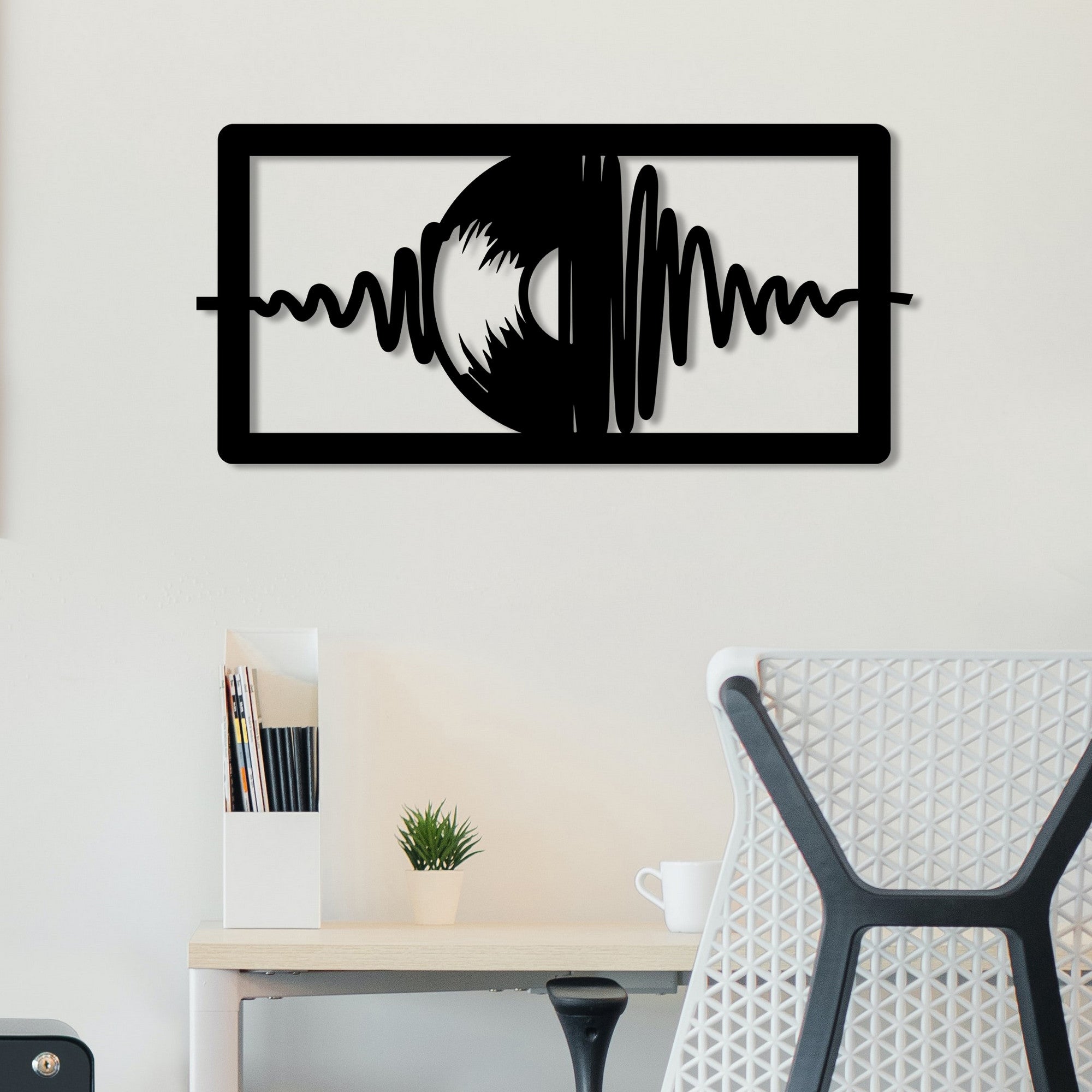 Acessório Decorativo de Parede em Metal Timsal – Preto, 50 x 24 cm (100% metal, 1,2 mm)