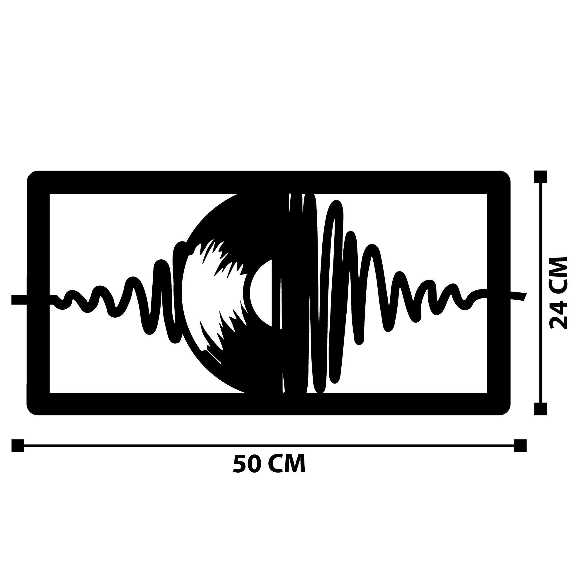 Acessório Decorativo de Parede em Metal Timsal – Preto, 50 x 24 cm (100% metal, 1,2 mm)