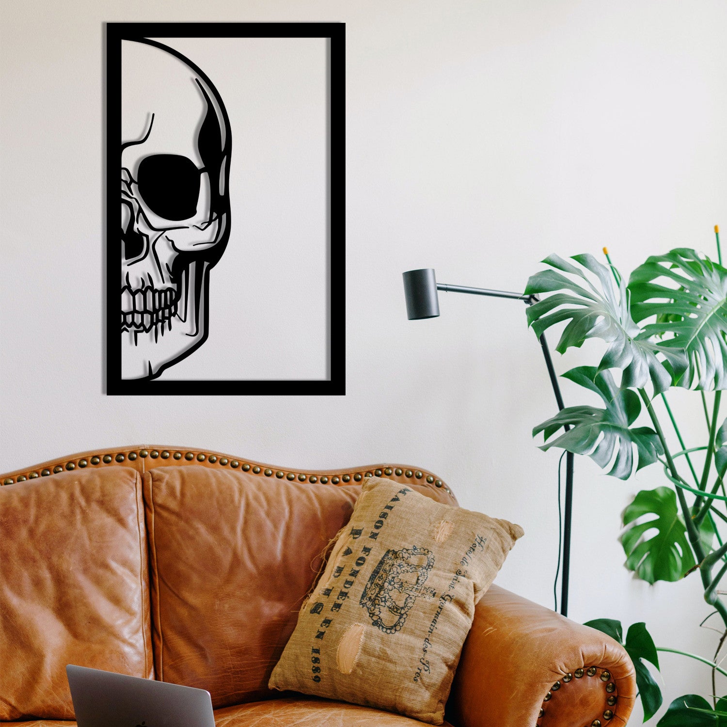 Dilhun – Acessório Decorativo de Parede em Metal Preto, 31 x 48 cm, 100% metal (1,2 mm)