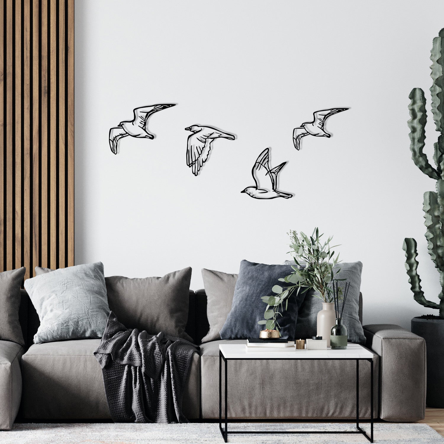 Acessório de parede decorativo de metal preto elegante, 100 x 24 cm | 100% metal, 1,2 mm de espessura | Perfeito para decoração moderna de casa e escritórios