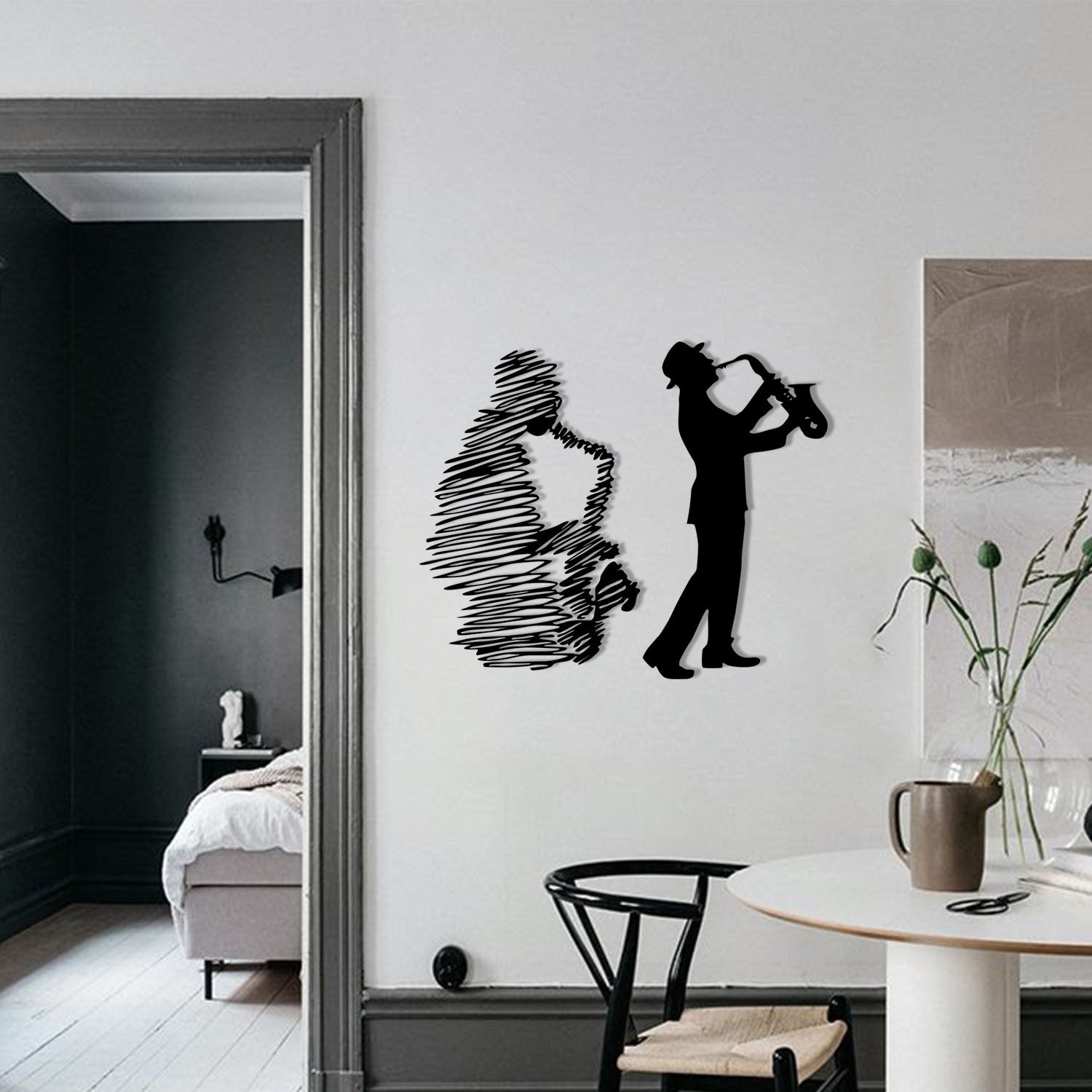 Deva Acessório Decorativo de Parede em Metal Preto, 45 x 37 cm, 100% Metal (1,2 mm)