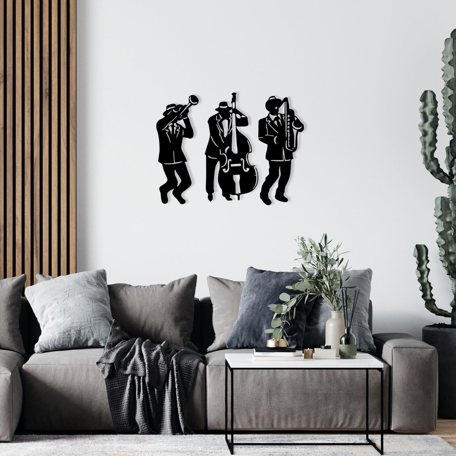 Acessório de parede decorativo de metal preto elegante, 61 x 47 cm | 100% metal, 1,2 mm de espessura | Perfeito para decoração moderna e arte de parede exclusiva