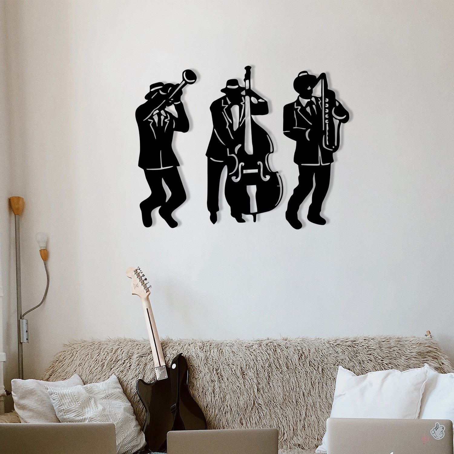 Acessório de parede decorativo de metal preto elegante, 61 x 47 cm | 100% metal, 1,2 mm de espessura | Perfeito para decoração moderna e arte de parede exclusiva