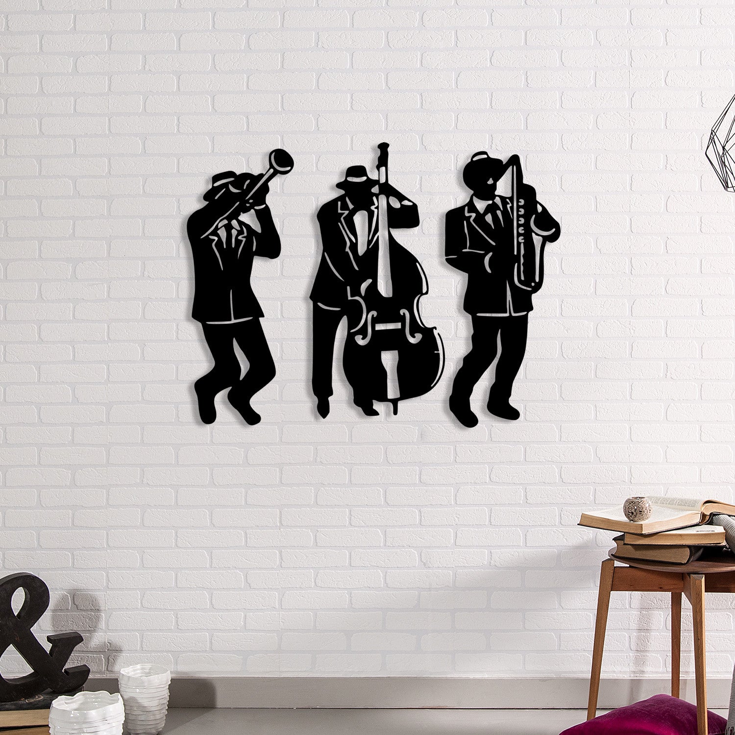 Acessório de parede decorativo de metal preto elegante, 61 x 47 cm | 100% metal, 1,2 mm de espessura | Perfeito para decoração moderna e arte de parede exclusiva