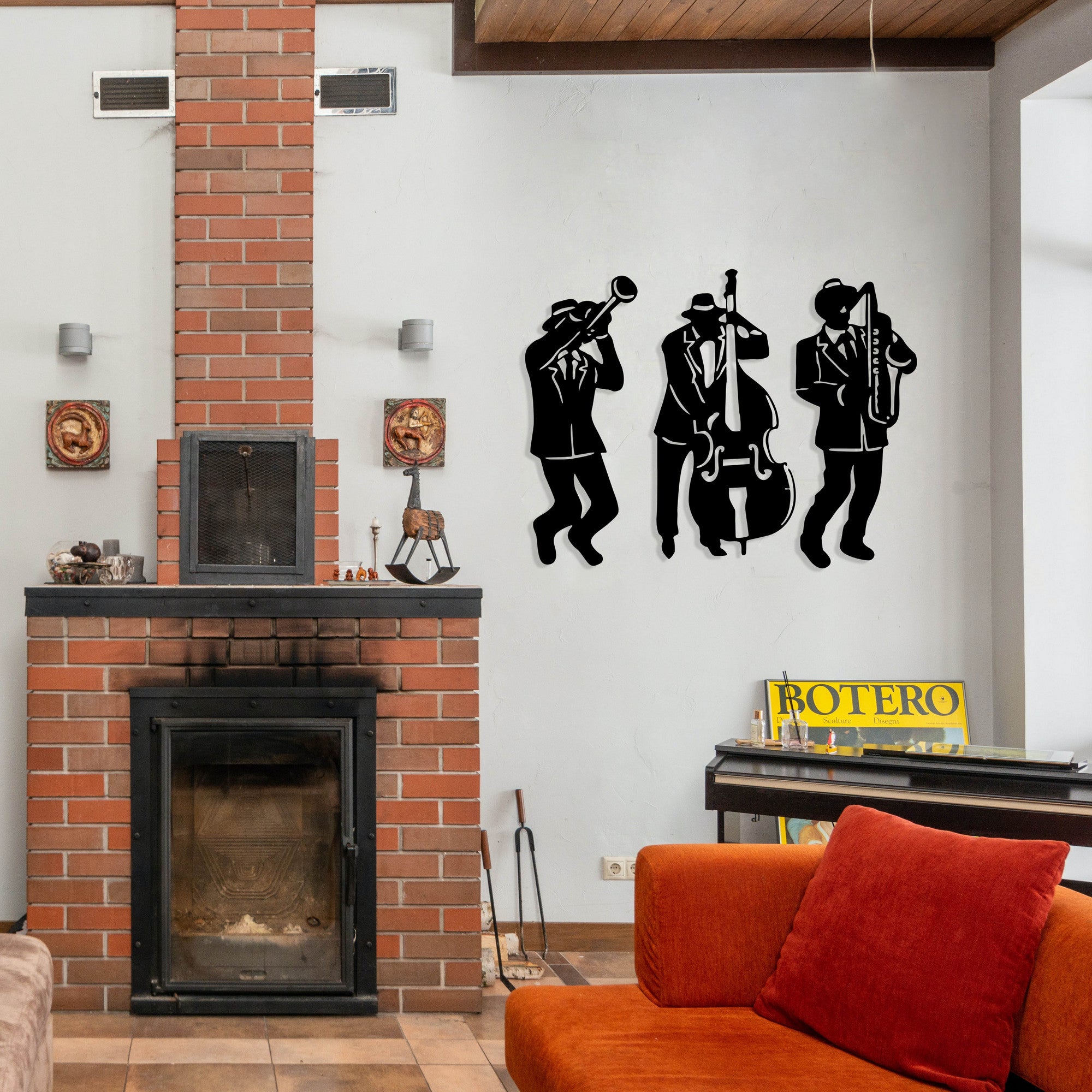 Acessório de parede decorativo de metal preto elegante, 61 x 47 cm | 100% metal, 1,2 mm de espessura | Perfeito para decoração moderna e arte de parede exclusiva