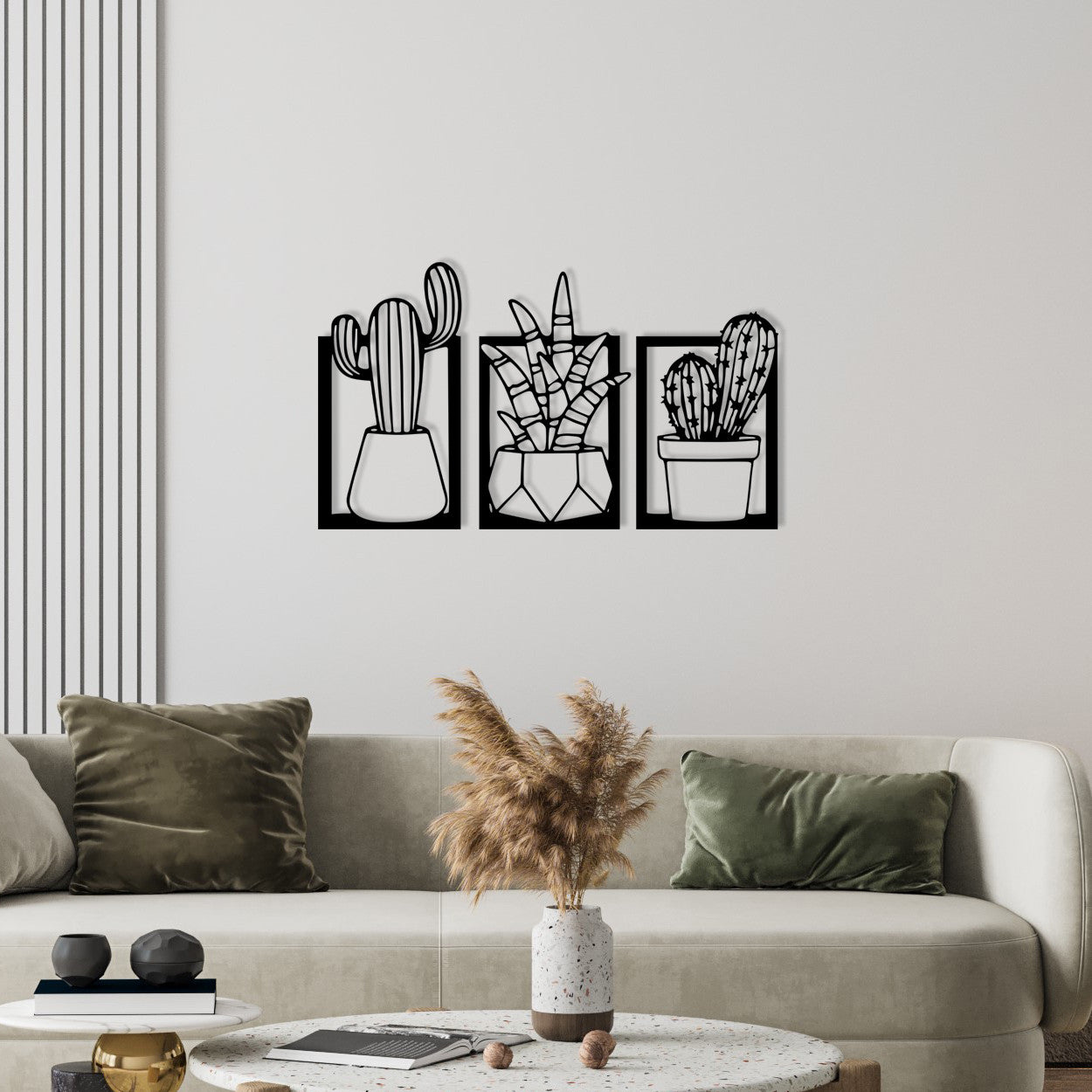 Acessório de parede decorativo de metal preto elegante, 49 x 29 cm | 100% metal, 1,2 mm de espessura | Perfeito para decoração moderna e arte de parede exclusiva