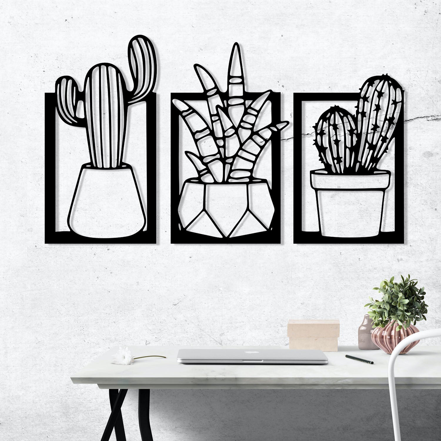 Acessório de parede decorativo de metal preto elegante, 49 x 29 cm | 100% metal, 1,2 mm de espessura | Perfeito para decoração moderna e arte de parede exclusiva