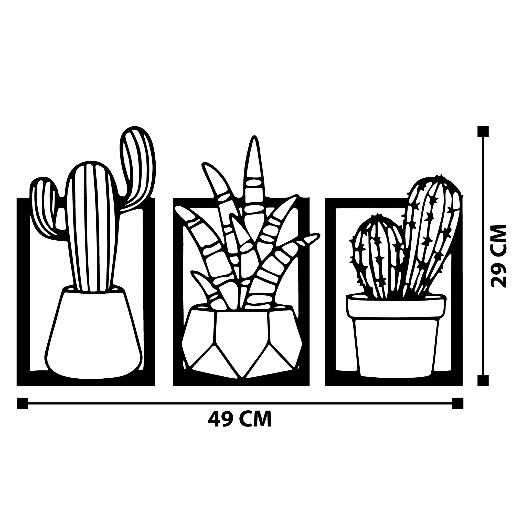 Acessório de parede decorativo de metal preto elegante, 49 x 29 cm | 100% metal, 1,2 mm de espessura | Perfeito para decoração moderna e arte de parede exclusiva