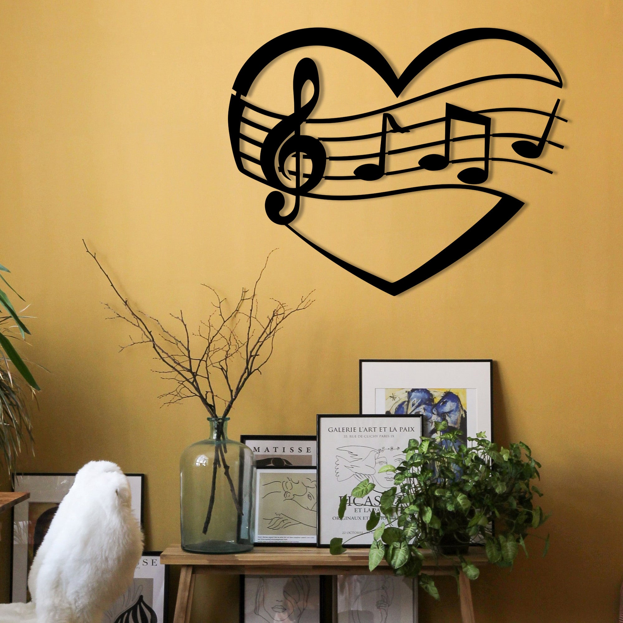 Deryadil Acessório Decorativo de Parede em Metal Preto 45x36 cm | 100% Metal (1,2 mm)