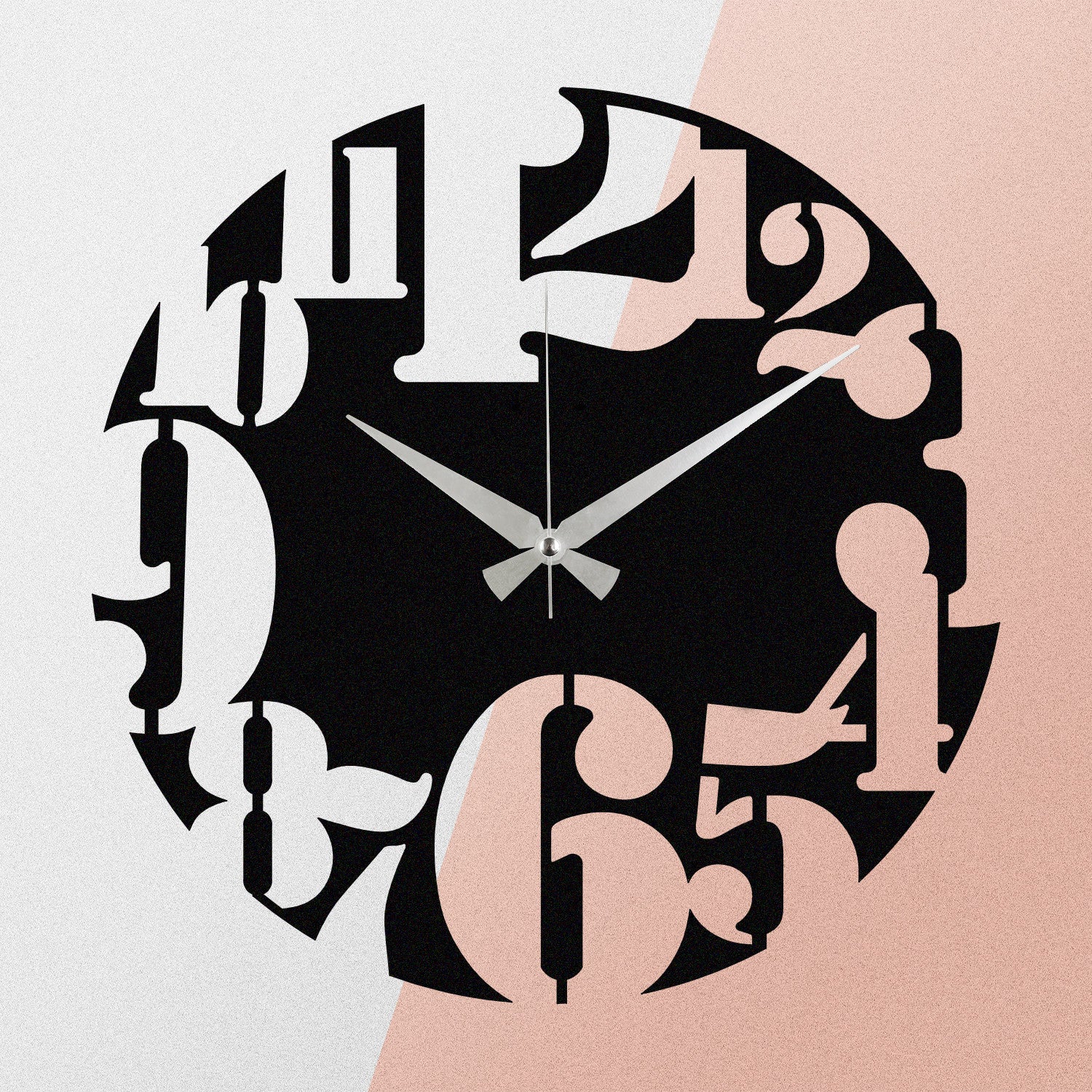 Enzoclock S001 (279ENZ1401) – Relógio de Parede Decorativo 100% Metal 48x48 cm – Preto