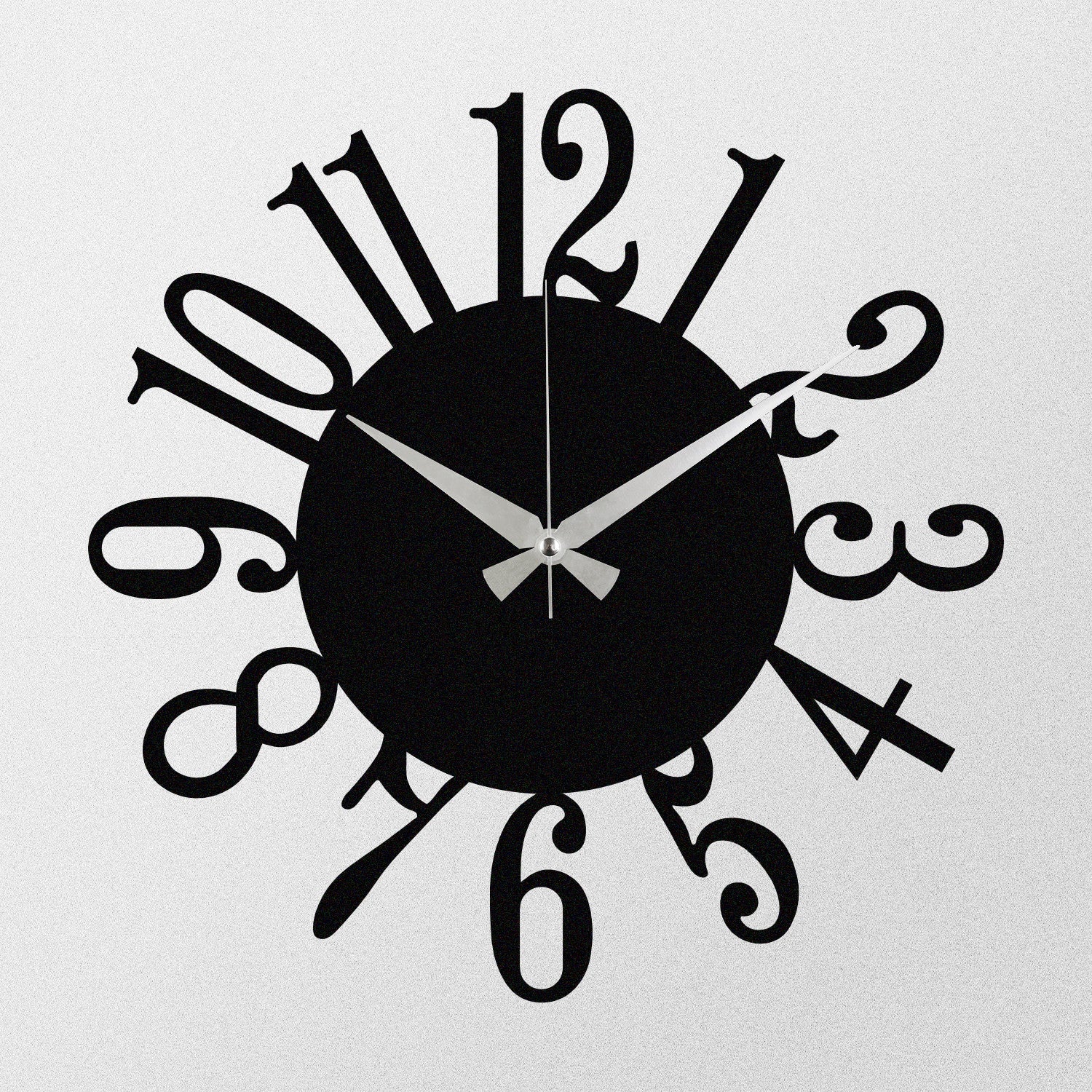 Relógio de Parede Decorativo Enzoclock S005 – Metal Preto 48x48 cm (100% metal, 1,2 mm)