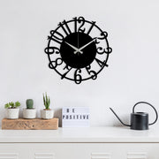 Relógio de Parede Decorativo 100% Metal Enzoclock S006, 48x48 cm, Preto