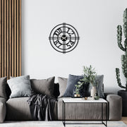 Relógio de Parede Decorativo Enzoclock S010 em Metal — Preto, 48x48 cm (pilha AA não incluída)
