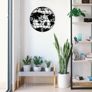 Relógio de Parede Enzoclock S018 em Metal Preto 48x48 cm – Design Decorativo, 100% Metal – Funciona com 1 Pilha AA