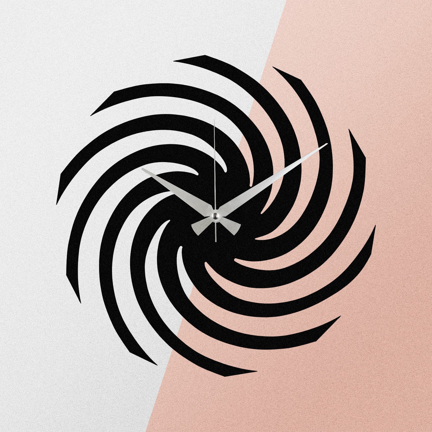 Relógio de Parede Enzoclock S023 – Metal Preto 48x48 cm, Decorativo, pilha AA (não incluída)