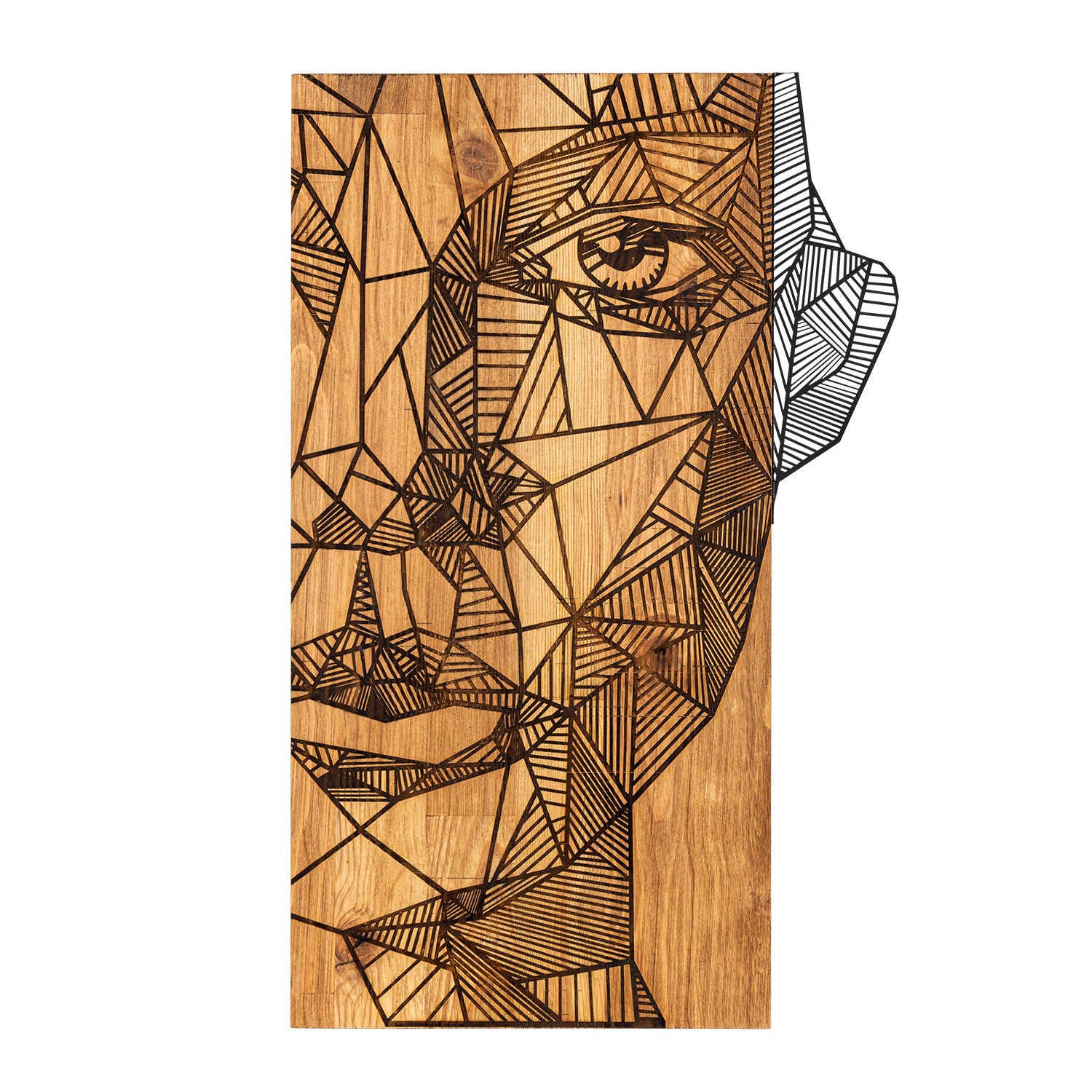 Nazo Acessório Decorativo de Parede em Madeira e Metal – Preto Nogueira, 37 x 58 cm