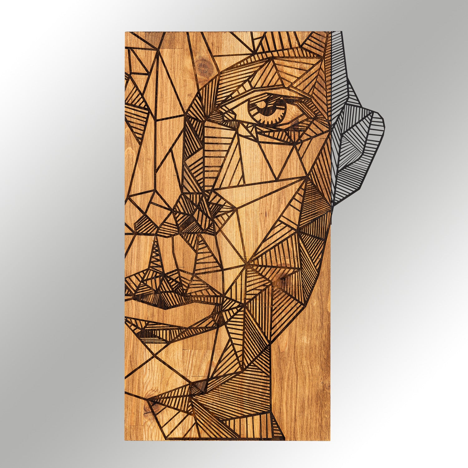 Nazo Acessório Decorativo de Parede em Madeira e Metal – Preto Nogueira, 37 x 58 cm