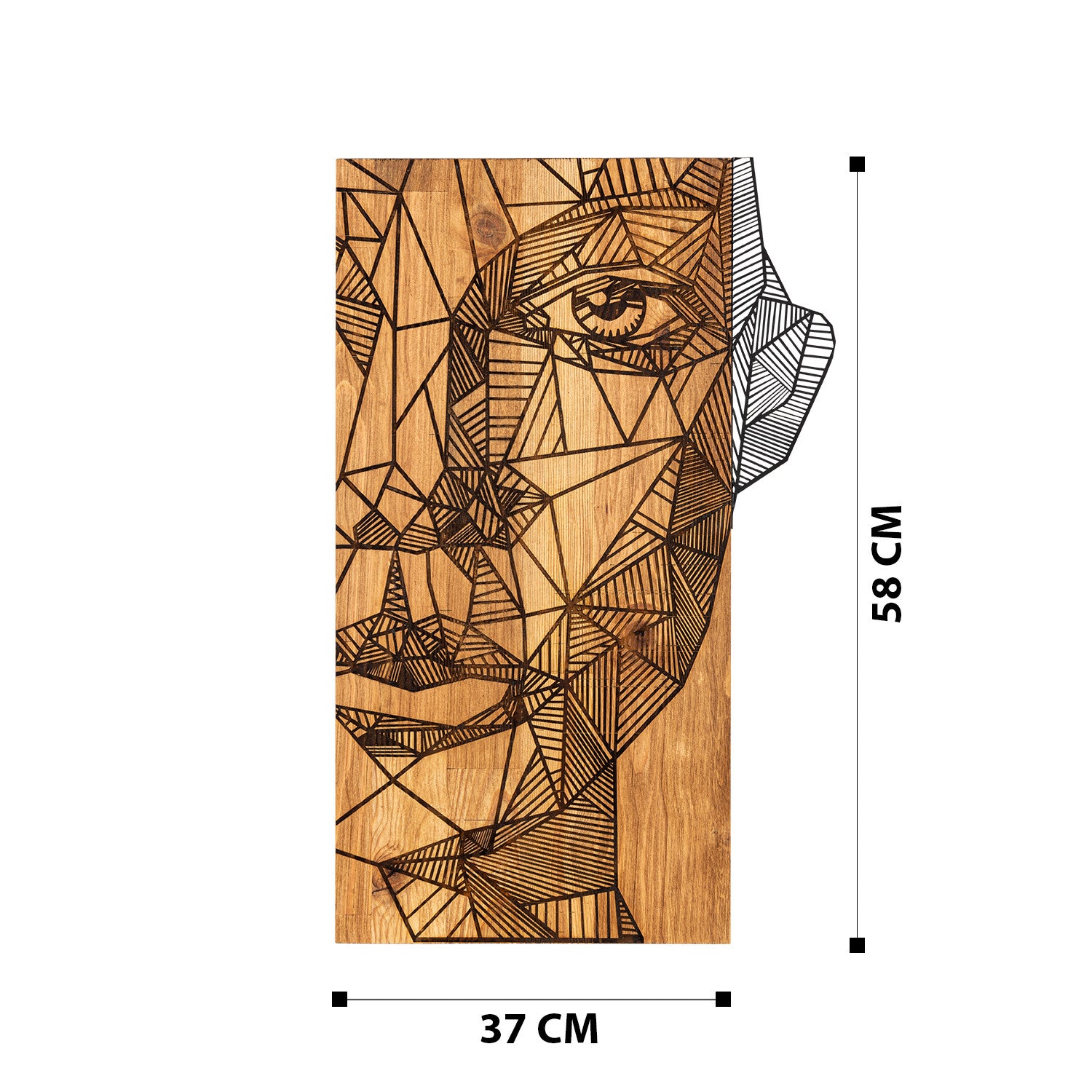 Nazo Acessório Decorativo de Parede em Madeira e Metal – Preto Nogueira, 37 x 58 cm