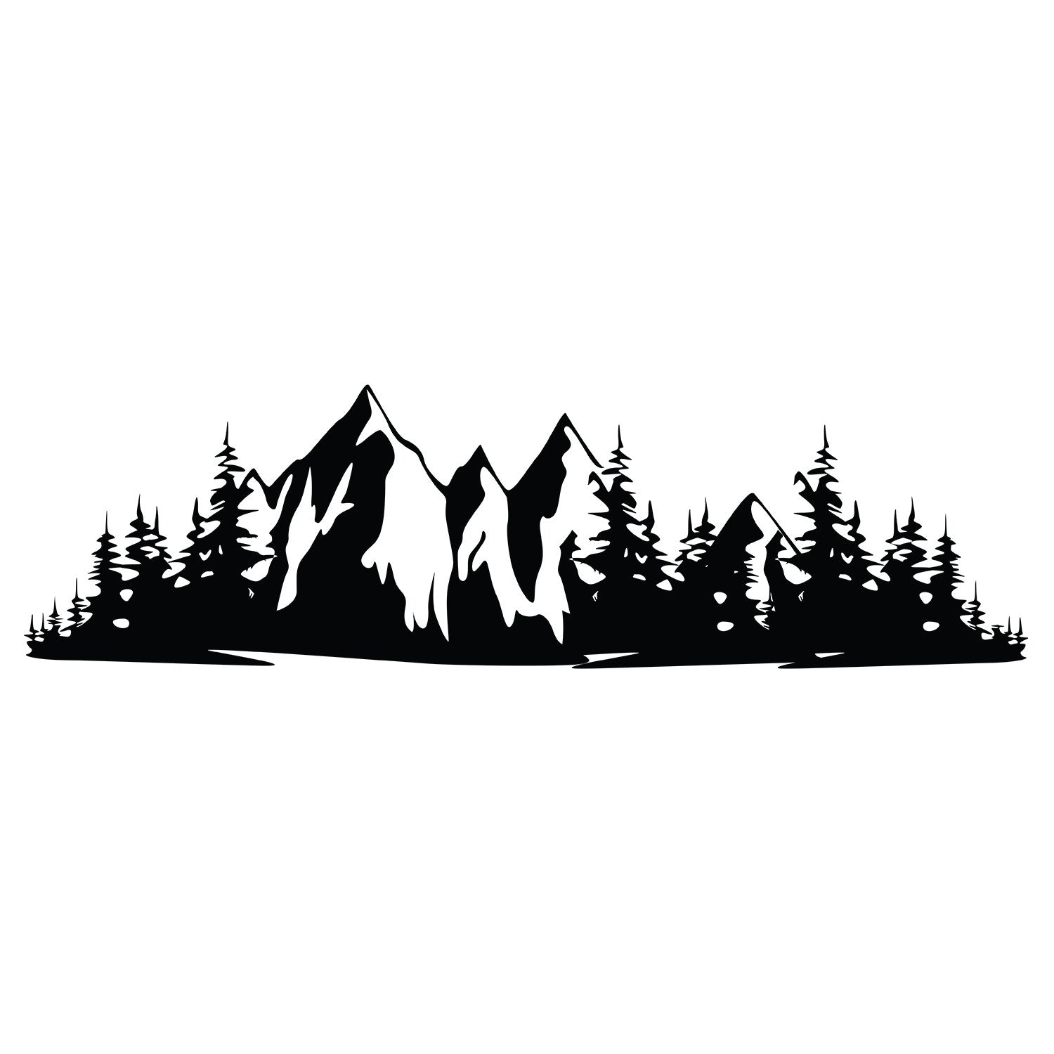 Mountain 1 – Acessório de Parede Decorativo em Metal Preto (100% Metal, 68 x 19 cm)