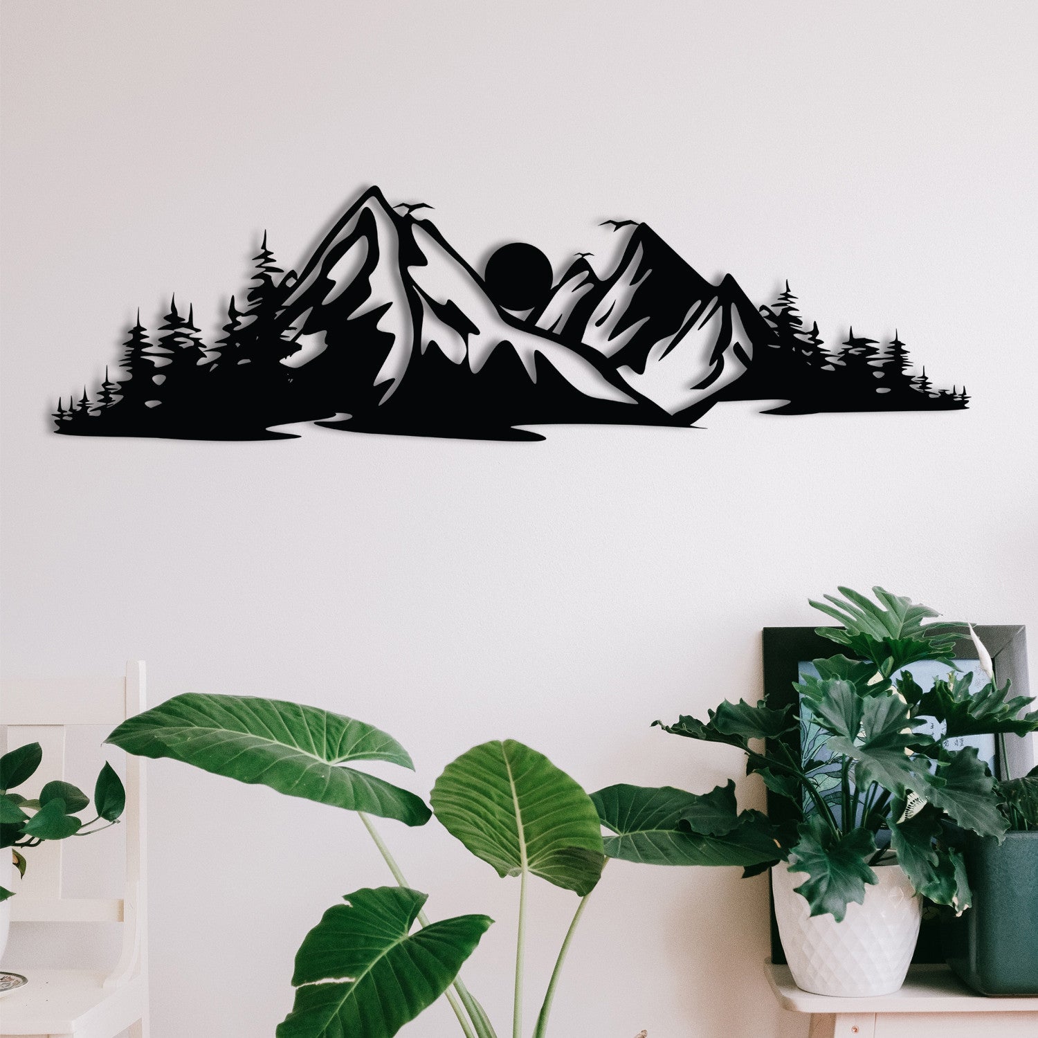 Acessório de parede decorativo de metal preto elegante, 68 x 19 cm | 100% metal, 1,2 mm de espessura | Perfeito para decoração moderna e arte de parede exclusiva