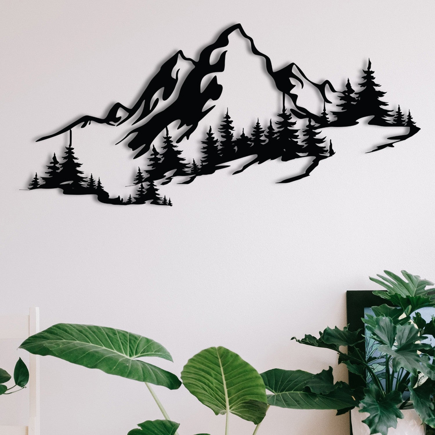 Acessório de parede decorativo de metal preto elegante, 67 x 30 cm | 100% metal, 1,2 mm de espessura | Perfeito para decoração moderna e arte de parede exclusiva