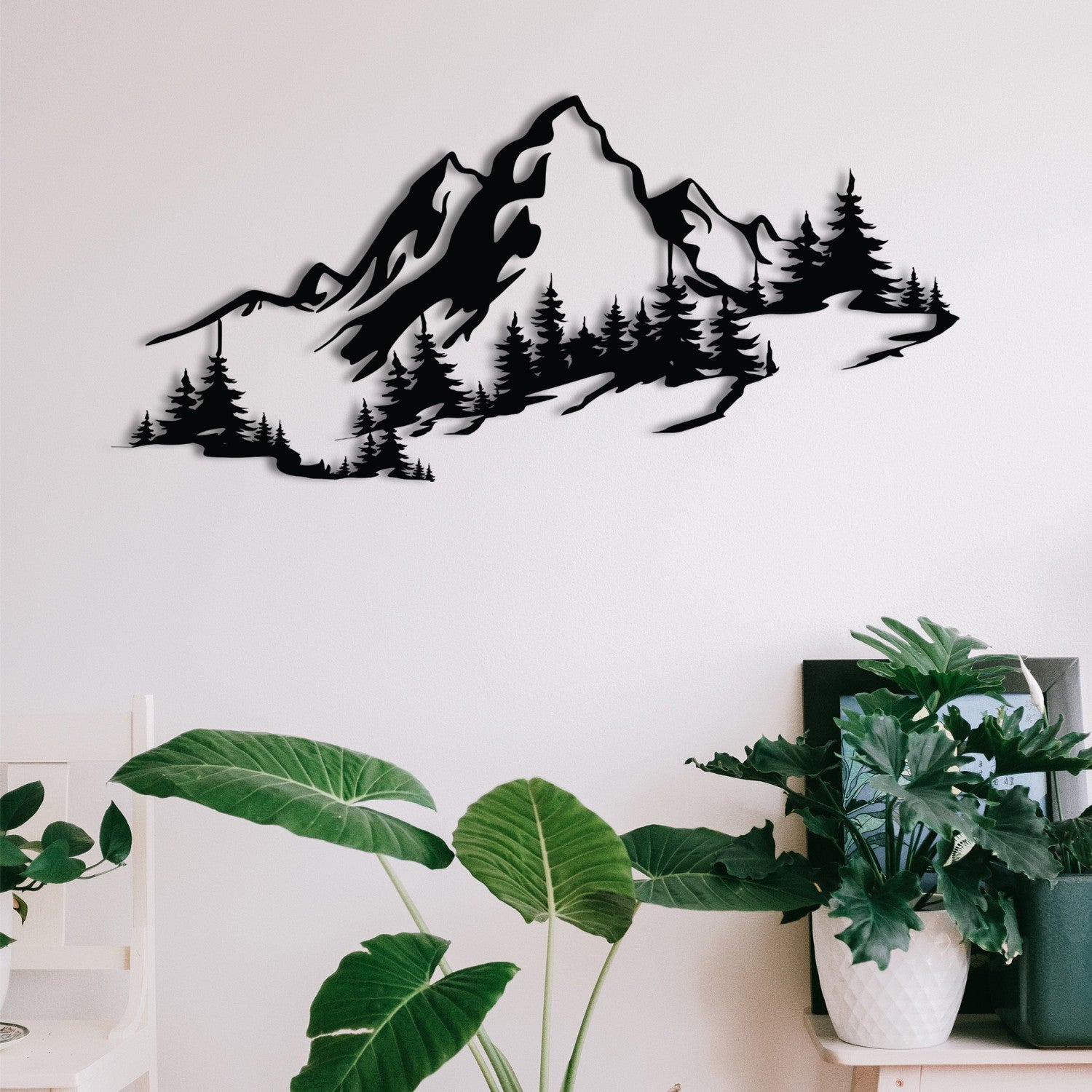 Acessório de parede decorativo de metal preto elegante, 67 x 30 cm | 100% metal, 1,2 mm de espessura | Perfeito para decoração moderna e arte de parede exclusiva