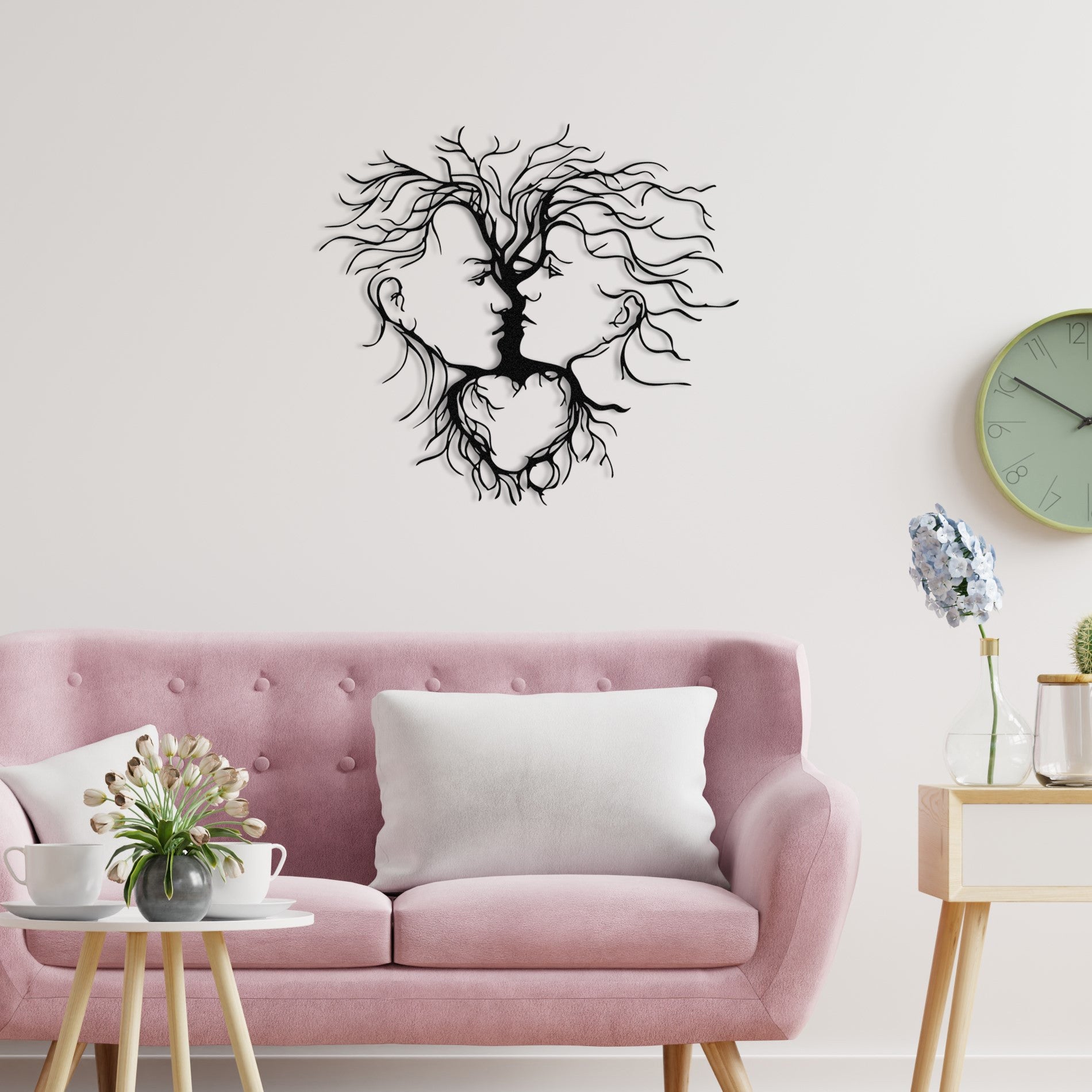 Acessório de parede decorativo de metal preto elegante, 70 x 64 cm | 100% metal, 1,2 mm de espessura | Perfeito para decoração moderna e arte de parede exclusiva