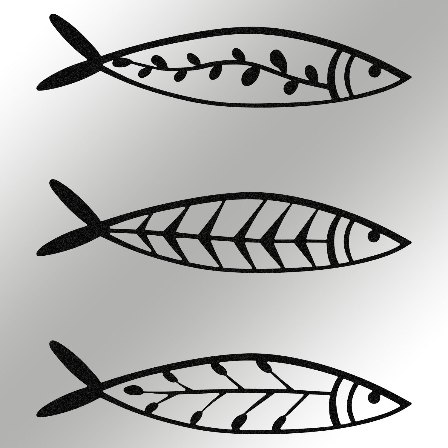 Acessório de parede decorativo de metal elegante (3 peças), preto, 32 x 8 cm | 100% metal, 1,2 mm de espessura | Perfeito para decoração moderna e paredes de destaque
