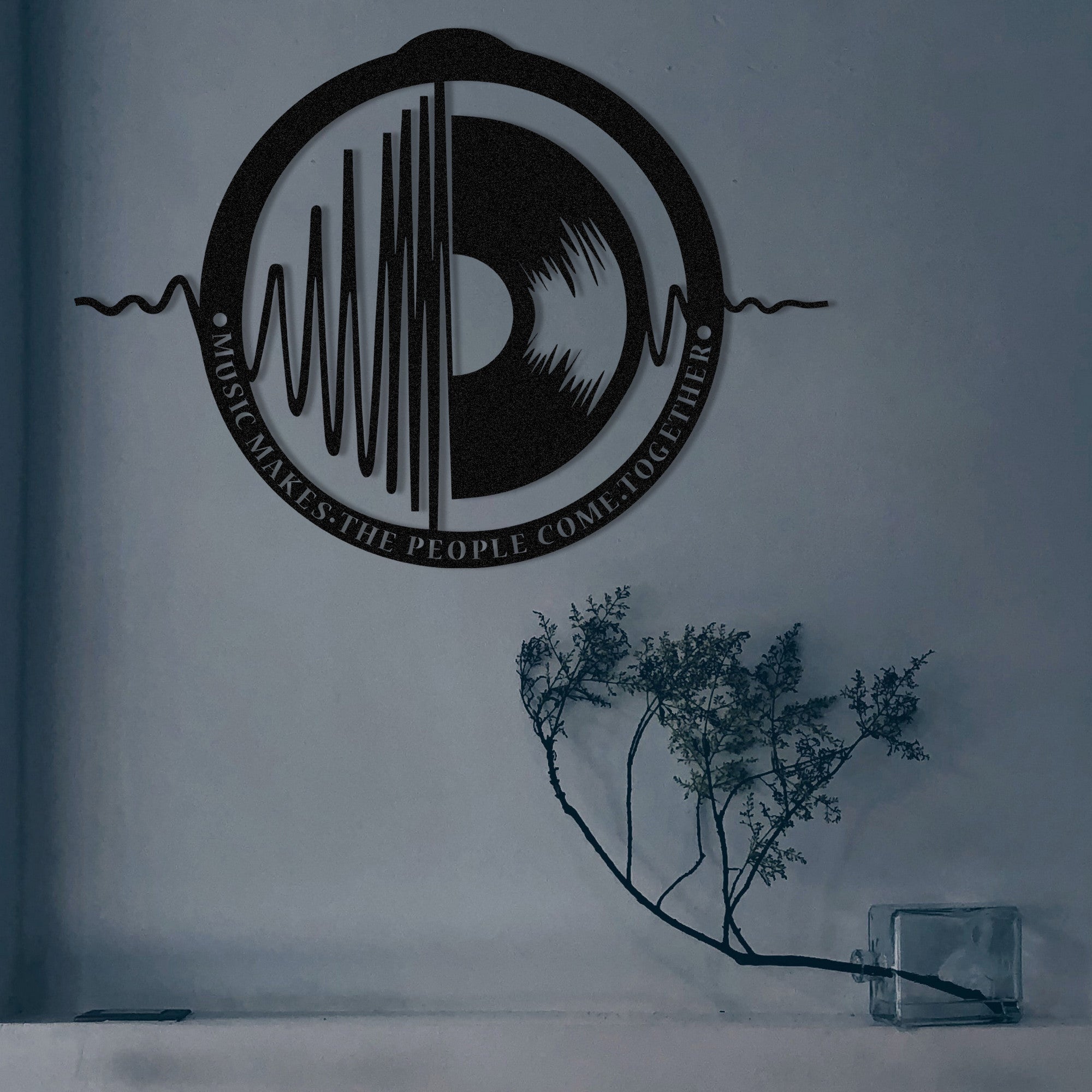Acessório de parede decorativo de metal preto elegante, 60 x 43 cm | 100% metal, 1,2 mm de espessura | Perfeito para decoração moderna e arte de parede exclusiva