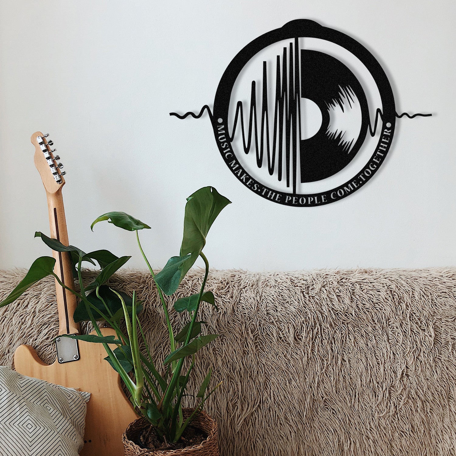 Acessório de parede decorativo de metal preto elegante, 60 x 43 cm | 100% metal, 1,2 mm de espessura | Perfeito para decoração moderna e arte de parede exclusiva