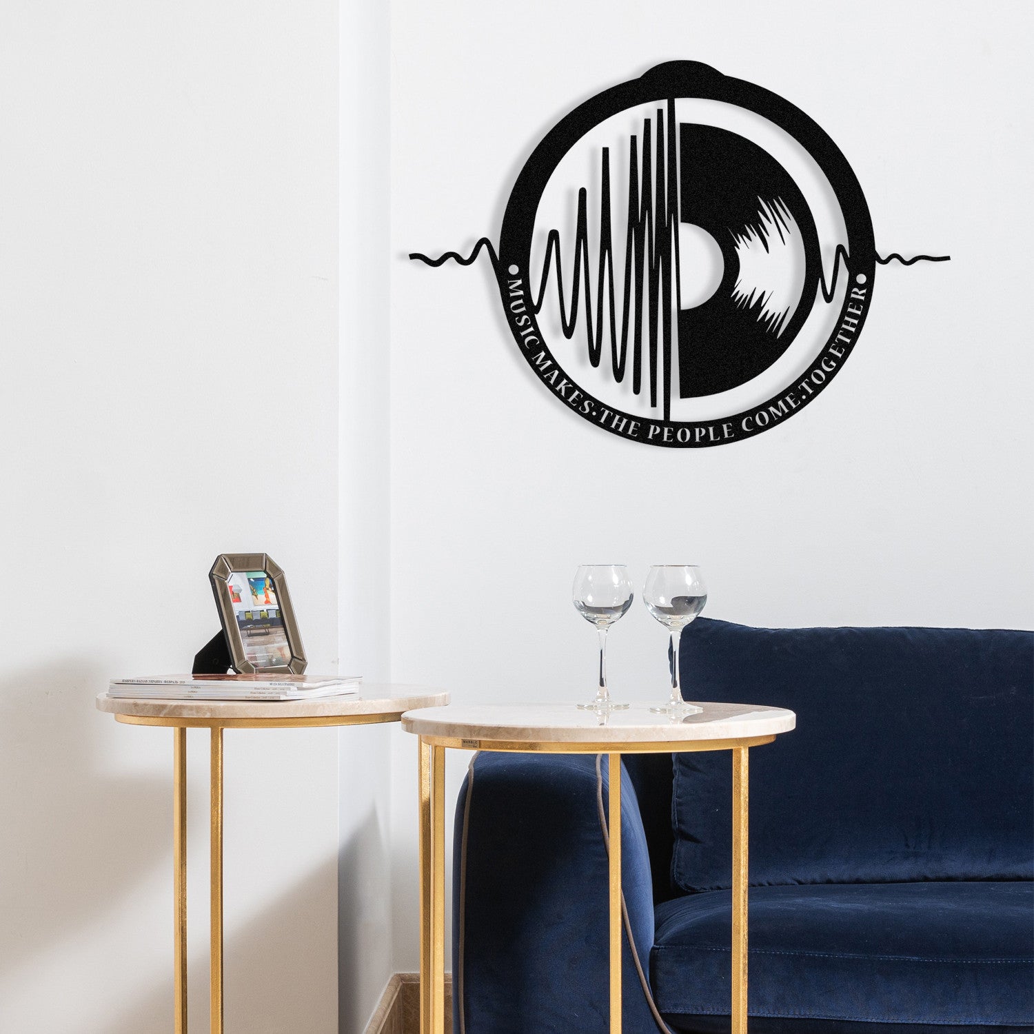 Acessório de parede decorativo de metal preto elegante, 60 x 43 cm | 100% metal, 1,2 mm de espessura | Perfeito para decoração moderna e arte de parede exclusiva