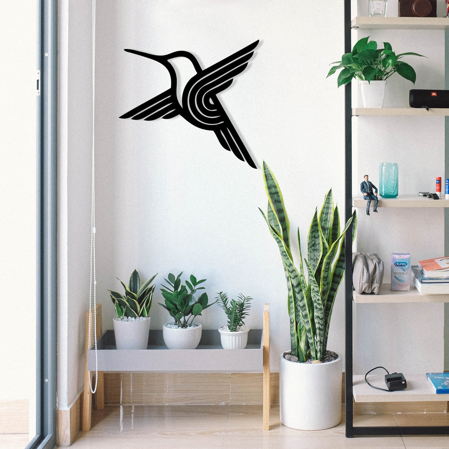Ari Kusu — Acessório Decorativo de Parede em Metal Preto, 54 x 50 cm