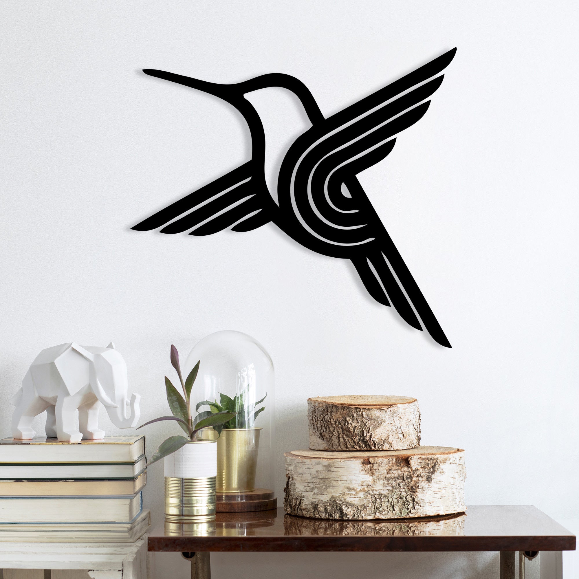 Ari Kusu — Acessório Decorativo de Parede em Metal Preto, 54 x 50 cm